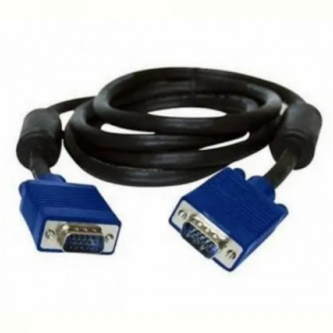 Кабель Gresso V4002 VGA - VGA (F/F), с 2-ма фер. кільцями, 5м, Black/Blue (2000700002289)