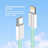 Кабель ColorWay Lightning + USB Type-C (M/M), 3.0 А, 1 м, Green (CW-CBPDCL061-G)