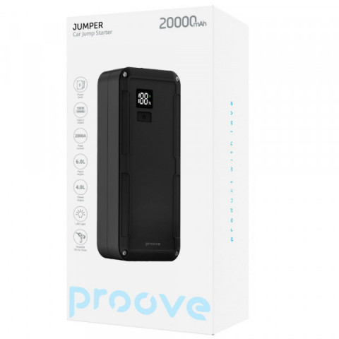 Пусковий Пристрій Proove Jumper 20 000mAh 2000A black Купити в Україні