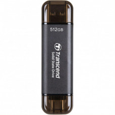 Накопичувач зовнішній SSD USB 3.1 Gen 2 Type-A/Type-C 512GB Transcend ESD310 Black (TS512GESD310C)