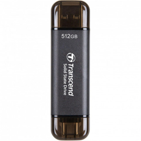 Накопичувач зовнішній SSD USB 3.1 Gen 2 Type-A/Type-C 512GB Transcend ESD310 Black (TS512GESD310C)