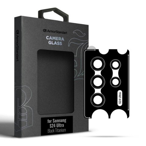 Захисне скло для камери ArmorStandart Supreme Black Icon для Samsung S24 Ultra Black Titanium (ARM76602)