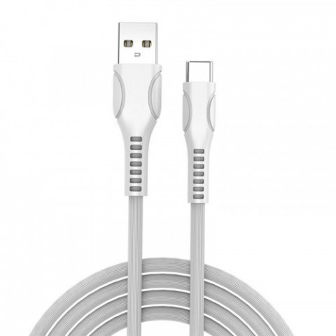 Кабель ColorWay USB-USB Type-C (line-drawing), 2.4А, 1м, White (CW-CBUC029-WH)
