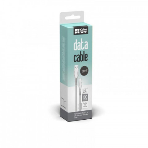 Кабель ColorWay USB-USB Type-C (line-drawing), 2.4А, 1м, White (CW-CBUC029-WH)
