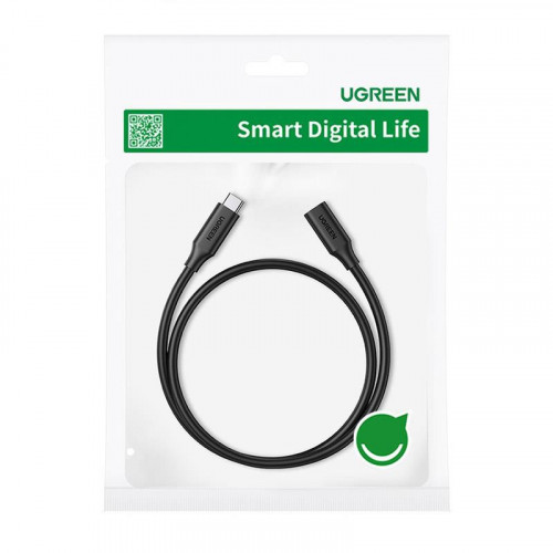 Кабель-подовжувач Ugreen US353 USB-C - USB-C (AM-AF), 1 м, Black (10387)
