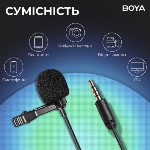 Універсальний петличний мікрофон BOYA BY-M1 Pro II Black Купити в Україні