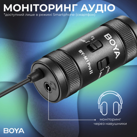 Універсальний петличний мікрофон BOYA BY-M1 Pro II Black Купити в Україні