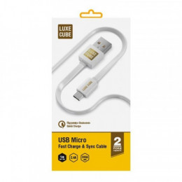 Кабель Luxe Cube Flat USB-microUSB, 1м, білий (2231252967010)