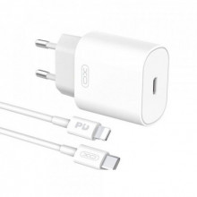 Мережевий зарядний пристрій XO L91EU 1хType-C PD25W White (L91i-WH) + кабель Lightning