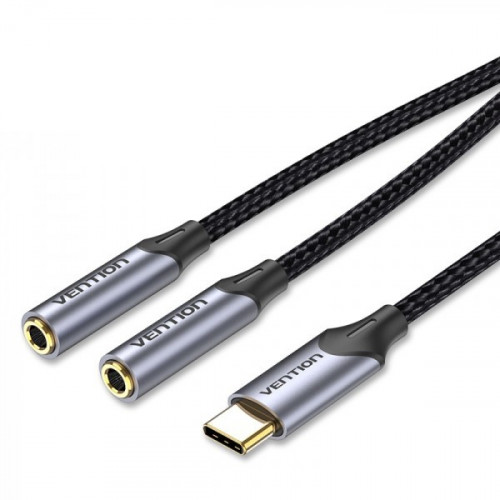 Кабель Vention USB Type-C - 3.5 mm, 0.6 m, Black (BGNHY)