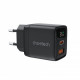 Мережевий зарядний пристрій Choetech (USB-C+USB-A) Black (PD6052-EU-BK)