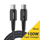Кабель Essager Sunset USB Type-C - USB Type-C (M/M), 100W, 1 м Black (EXCTT1-CG01)