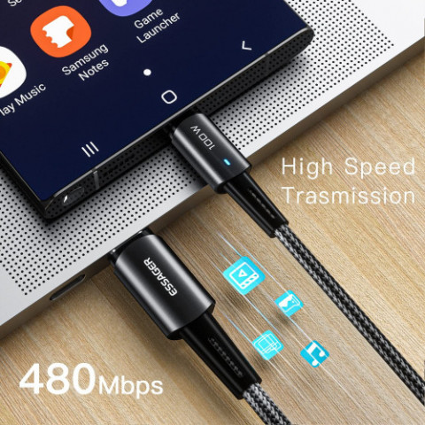 Кабель Essager Sunset USB Type-C - USB Type-C (M/M), 100W, 1 м Black (EXCTT1-CG01)
