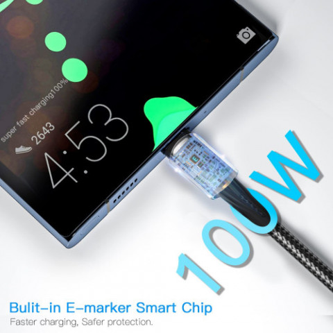 Кабель Essager Sunset USB Type-C - USB Type-C (M/M), 100W, 1 м Black (EXCTT1-CG01)