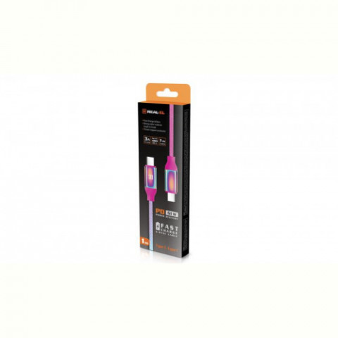 Кабель REAL-EL Premium USB Type-C - USB Type-C (M/M), 1 м, Rainbow (EL123500053)