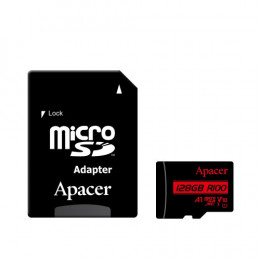 Карта пам`ятi MicroSDHC 128GB UHS-I Class 10 Apacer + SD adapter (AP128GMCSX10UB-R)