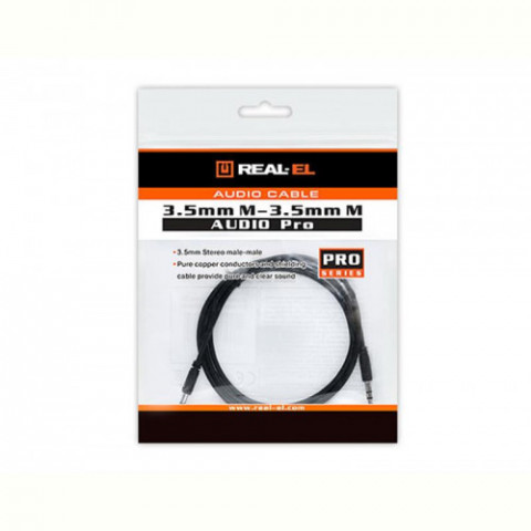 Аудіо-кабель REAL-EL Audio Pro (EL123500040) mini-jack 3.5мм(M)-mini-jack 3.5мм(M) 1м, чорний