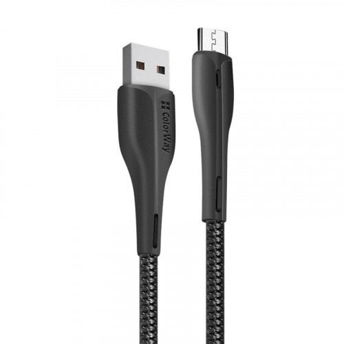 Кабель ColorWay USB-MicroUSB, 2.4А, 1м, PVC + Led, Black (CW-CBUM034-BK)