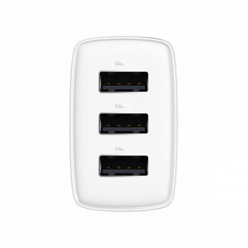 Мережевий зарядний пристрій Baseus Compact (3USB, 3.4A) 17W White (CCXJ020102)