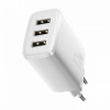 Мережевий зарядний пристрій Baseus Compact (3USB, 3.4A) 17W White (CCXJ020102)