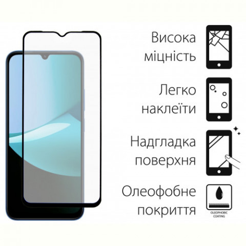 Захисне скло Dengos для Xiaomi Redmi 15C Black Full Glue (DG-TG2P-88) 2 шт.