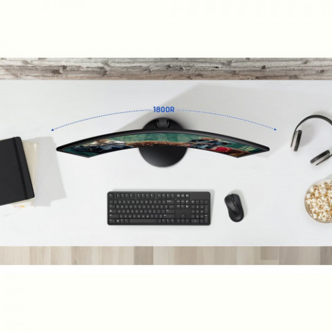 Монiтор Samsung 24" Essential S3 LS24D360 (LS24D360GAIXUA) VA Black Curved 100Hz