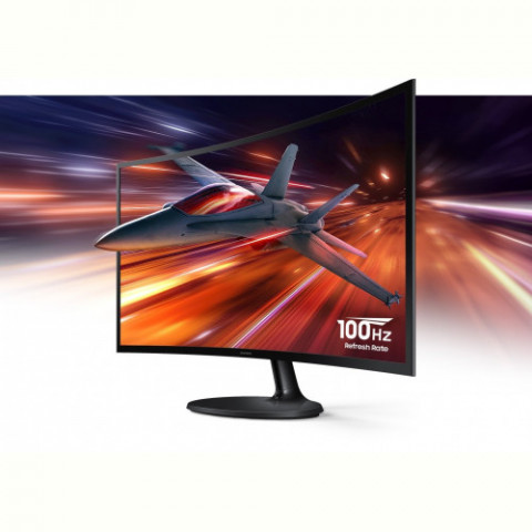 Монiтор Samsung 24" Essential S3 LS24D360 (LS24D360GAIXUA) VA Black Curved 100Hz