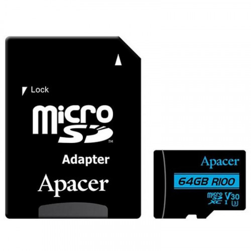 Карта пам`ятi MicroSDXC 64GB UHS-I/U3 Class 10 Apacer + SD adapter (AP64GMCSX10U7-R)