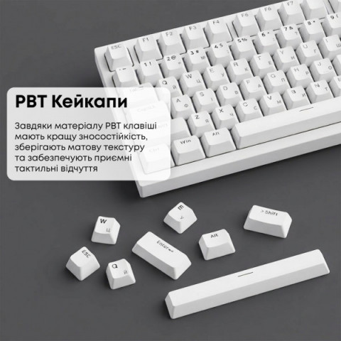 Дротова механічна клавіатура Ajazz AK820 Red Switch White (AK820-R-W) Купити в Україні