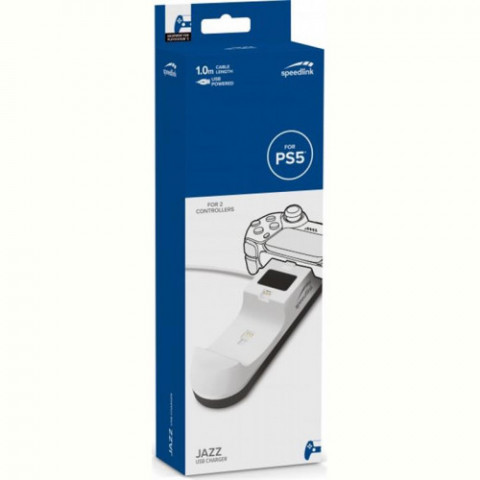 Зарядний пристрій SpeedLink Jazz USB Charger для Sony PS5 White (SL-460001-WE)