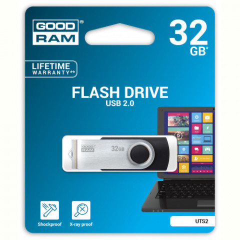 Флеш-накопичувач USB2.0 32GB Goodram UTS2 (Twister) Black (UTS2-0320K0R11)