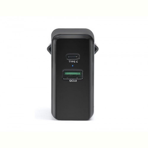 Мережевий зарядний пристрій REAL-EL CH-350 QC3.0 (2USB, 3A) Black