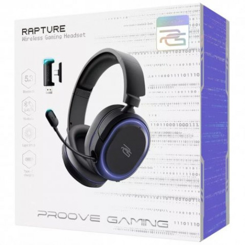 Ігрова гарнітура бездротова Proove Gaming Rapture (APP) Black (GHBL00010001)