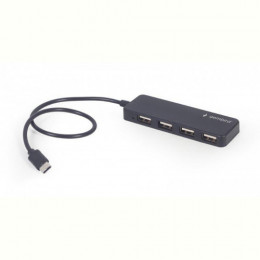 Концентратор USB Type-C Cablexpert 4хUSB2.0, пластик, Black (UHB-CM-U2P4-01)