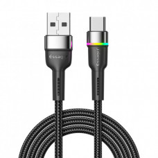 Кабель Essager Colorful LED USB - USB Type-C (M/M), 1 м Black (EXCT-XCD01)
