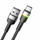 Кабель Essager Colorful LED USB - USB Type-C (M/M), 1 м Black (EXCT-XCD01)