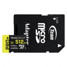 Карта пам`ятi MicroSDXC 256GB UHS-I/U3 Class 10 Team Pro+ + SD-адаптер (TPPMSDX256GIA2V3003)