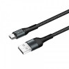 Кабель ColorWay USB-microUSB, nylon, 2.4А, 1м, Black (CW-CBUM045-BK)