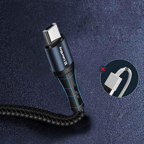 Кабель ColorWay USB-microUSB, nylon, 2.4А, 1м, Black (CW-CBUM045-BK)