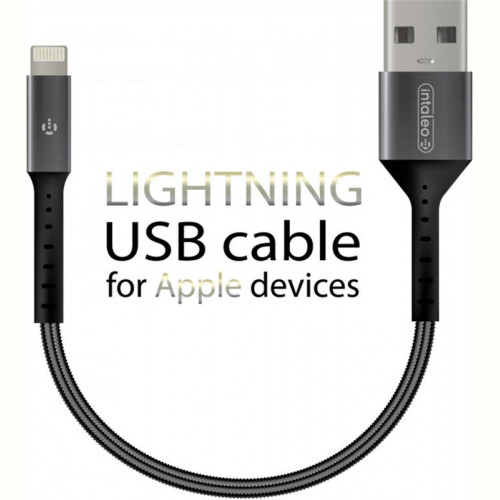 Кабель Intaleo CB0 USB-Lightning 0.2м Black/Grey (1283126495618)