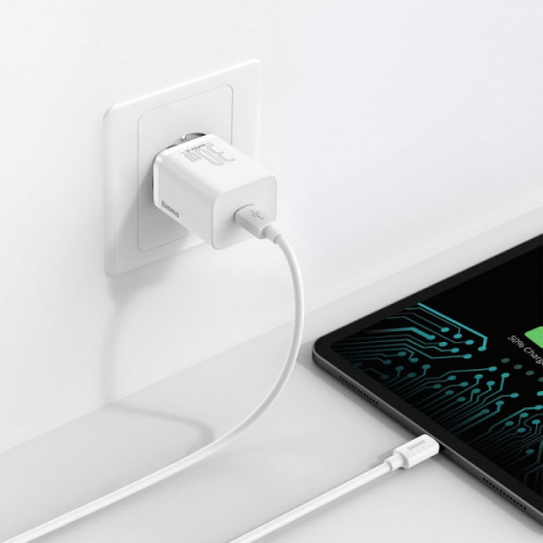 МЗП Baseus Super Silicone Quick Charger 30W (Type-C) white Купити в Україні