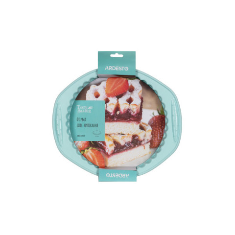 Форма для випікання Ardesto Tasty baking, 30.5*27*3см, силікон, кругла, блакитний