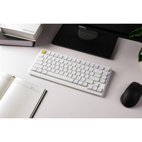 Клавіатура механічна Keychron J1 82Key, K pro Brown, WL/BT/USB-A, QMK, Hot-swap, EN/UKR, RGB, білий