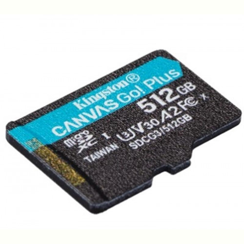 Карта пам`яті MicroSDXC 512GB UHS-I/U3 Class 10 Kingston Canvas Go! Plus R170/W90MB/s (SDCG3/512GBSP)