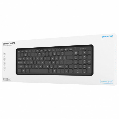 Бездротова клавіатура Proove Classic Code (Ukraine Layout) black Купити в Україні