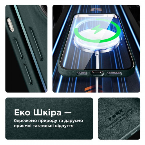 Чохол-накладка Armorstandart Fake Leather для Apple iPhone 14 Pro Shirt Green (ARM64399)