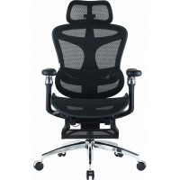 Крісло офісне з підставкою для ніг Sihoo DORO C300 Pro Mesh Black with footrest (DORO-C300-PRO-M101-JT)