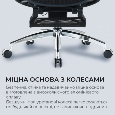 Крісло офісне з підставкою для ніг Sihoo DORO C300 Pro Mesh Black with footrest (DORO-C300-PRO-M101-JT) Купити в Україні