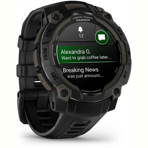 Смарт-годинник Garmin Instinct 3 45mm AMOLED Black with Black Silicone Band (010-02936-40)