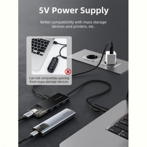 USB-хаб Cabletime CB03B USB Type-C 4-в-1